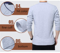 Camiseta De Manga Larga Para Hombre Estilo Casual Slim Fit Con Cuello En V Moda Harajuku Ropa Deportiva Camisetas Top Para Todas Las Estaciones - details 5