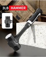 Martillo De Silla Z50 2LB-3LB De Acero Forjado En Un Pie Para Demolición Y Construcción Martillo De Bricolaje Con Mango De Goma Para Ingenieros - details 8