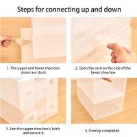 Caja De Almacenamiento De Zapatos Transparente Y Engrosada 6pcs Resistente a La Polvo Y Humedad Organizador De Zapatos Plegable Y Piledrillable Para El Hogar - details 9