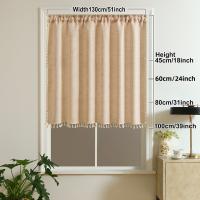 Cortina Corta Bohemia Japonesa 1pc En Poliéster Con Borlas Estilo Rod Pezón Para Ventana Puerta Armario Decoración De Ventanas Y Puertas - details 2