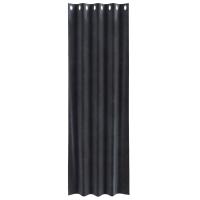 Cortinas Opacas vidaXL con Ojales 2 pcs Gris Oscuro Terciopelo - details 2