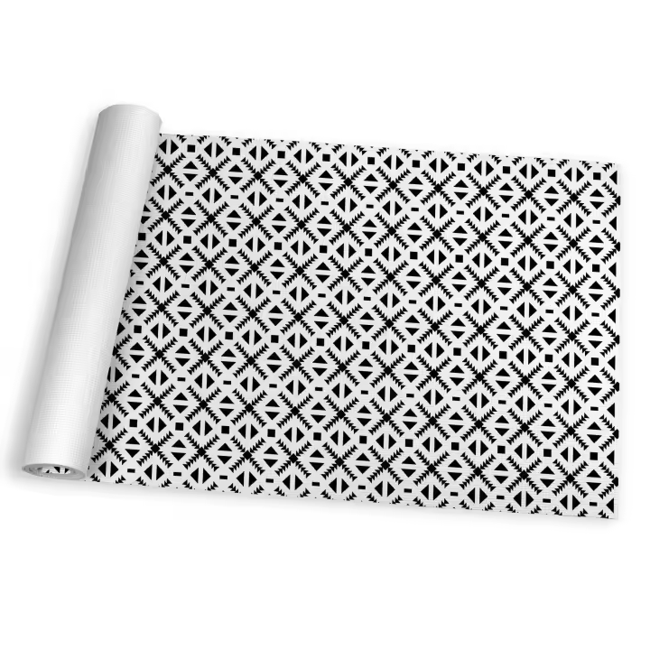 Alfombra de vinilo vinílica hidraúlica antimanchas para cocina salón por metros al corte - Blanco y negro 7100004 - 1