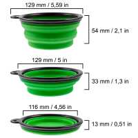 Ociodual Comedero Plegable Plato Bowl 350ml Color Verde para Alimentar Perros Gatos Mascotas Cuenco Tazón Fuente Alimentación Bebedero Portátil Silicona Flexible Taza Copa Viaje - details 3