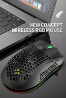 Ratón Gaming Wireless USB 2.4G RGB Luz Honeycomb Recargable BM600 Para PC Laptop Notebook Mouse Despacho Cute Para Jugador - details 0