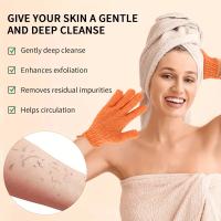 Juego De Guantes De Baño Exfoliantes Con Bombilla De Baño Para Masaje Y Limpieza Profunda Del Cuerpo Spa Para Cuidado De La Piel - details 2