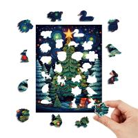 Rompecabezas 3D De Madera Navidad Árbol De Nieve Casa Personalizado Juguete Educativo Interactivo Para Familia Regalos Para Adultos Y Niños - details 3