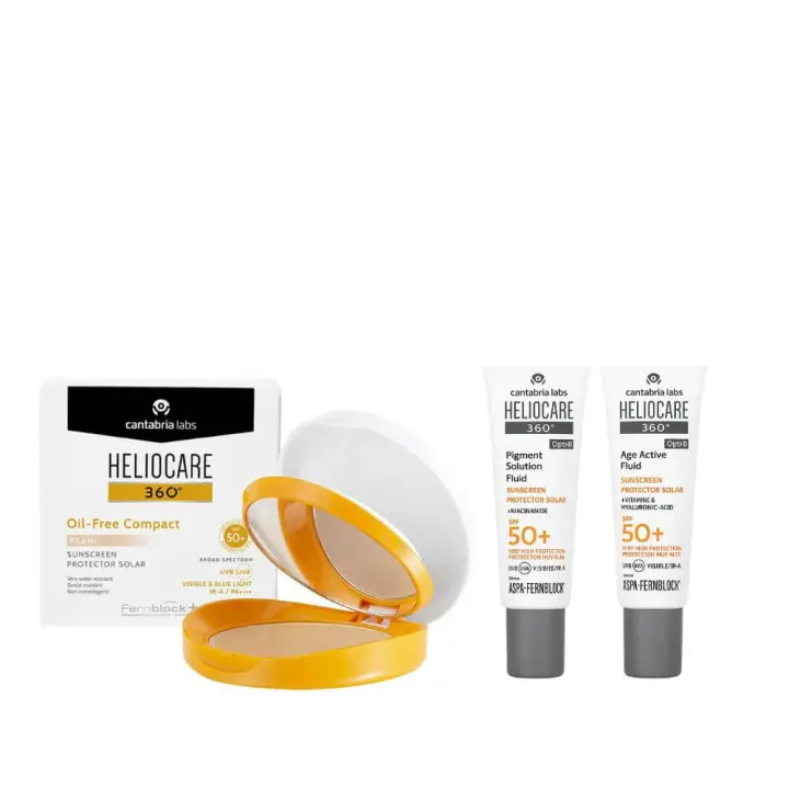Cantabria Heliocare 360º Spf50+ Oil-Free Compact Pearl 10 gr + Regalo Protector Age Fluid y Pigment Fluid 3 ml - 1