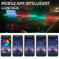 Luz Ambiental De Coche 18 En 1 Con 64 Colores Acrílico 110cm 90cm 75cm 35cm 20cm Control Bluetooth Aplicación RGB Para Interior Del Coche - details 5