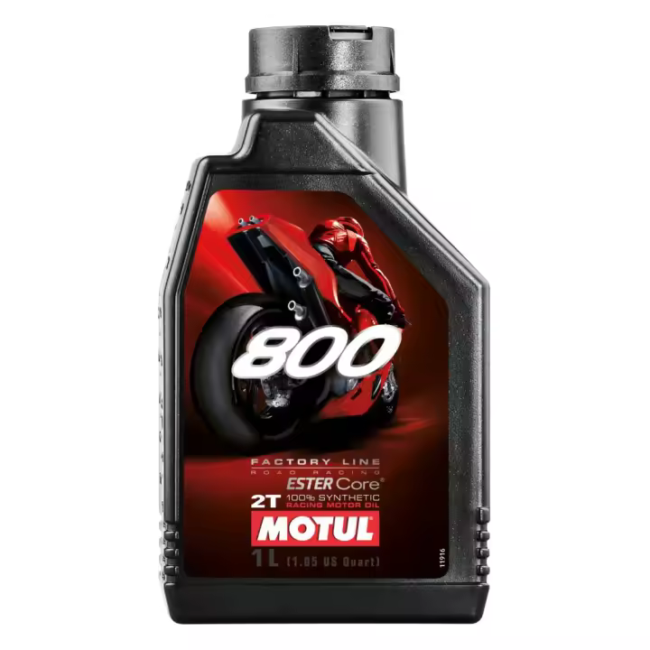 Motul 800 2T Factory Line - Lubricante de competición 100% sintético ESTER Core® para motores  2 tiempos - 1