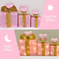 Caja De Regalo Forma De Corazón Rosa Con Luz Para Decoración De Bodas Y Fiestas Decoración De Dormitorio Arreglo De Ambiente! - details 10