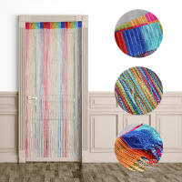 Cortina Decorativa De Puerta 100cm X 200cm Panel De Pared Para Ventanas Cortina De Tela Con Borla Divisor De Habitaciones Para Entradas - details 0