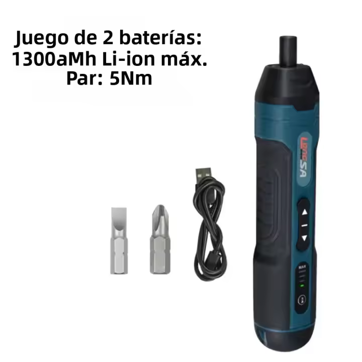 Juego De Destornilladores Eléctricos Recargables USB Torque Ajustable 2.5-5Nm Potencia De Trabajo Multi-función Herramientas De Reparación - 1