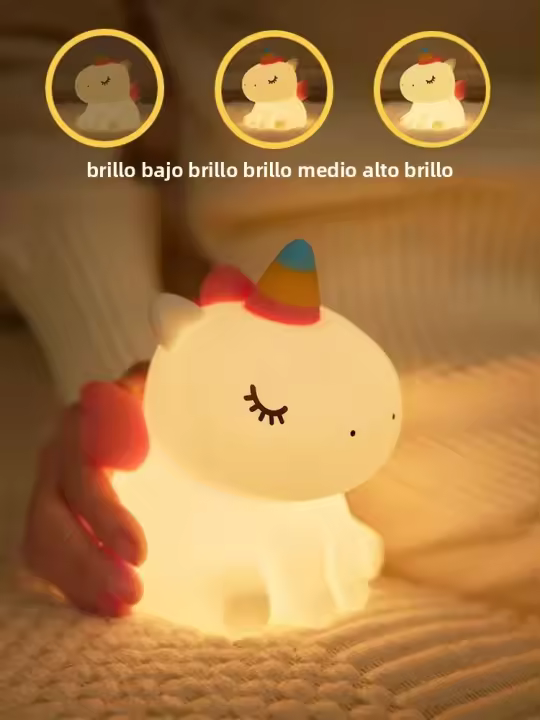 Lámpara Nocturna De Unicornio Cartoon Con Luz Suave De Silicona Protección Ocular Para Lectura Y Decoración De Habitación Infantil - 1