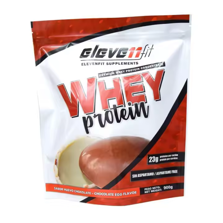 Eleven Fit Proteina Whey Pro, Concentrado de Suero / Aumenta Masa Muscular / BCAA's y Antioxidantes / Refuerza Huesos y Defensas / Bajo en Grasas y Carbohidratos, Sabor Huevo De Chocolate, 900GR - 1