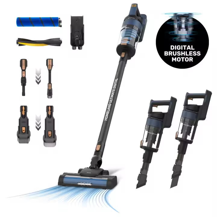 Taurus - Homeland Ultimate  - Aspirador vertical sin cable  Accesorios Cepillos intercambiables   Baterías  Carga rápida   2 velocidades   Ligero  LED display  29.6V - 1