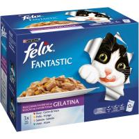 Paquete Ahorro Felix Fantastic Selecciones Favoritas en Gelatina de Pollo, Buey, Salmón y Atún - (6 x 12 x 85gr) - details 0