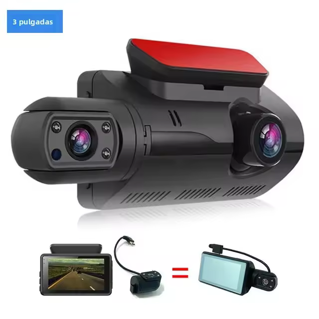 Cámara De Grabación Para Coche USB 2.0 DVR Dash Recorder HD 1080P Dual Camera Con G-Sensor Pantalla Táctil De 3 Pulgadas - 1