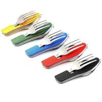 Juego De Cutlería De Acero Inoxidable Plegable 4 En 1 Para Picnic Al Aire Libre Incluye Cuchillo Fork Cuchara Y Abrebotellas - details 7