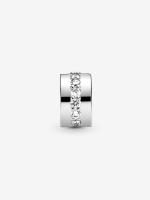Pandora - Charm de clip transparent with brilliant Row-Plata de Lei - details 0