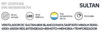 FABRILAMP Ventilador DC SULTAN BLANCO MADERA Luz LED CCT de 68W 3 Aspas Desplegables 107d 3000-4000-6000K Remoto Abrila app - details 0