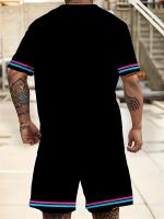 Traje De Verano Para Hombre 3D Imprimido Deportivo Casual Wear De Polyester Cerrado Tipo O Pantalón Con Cierre De Cordón - details 6