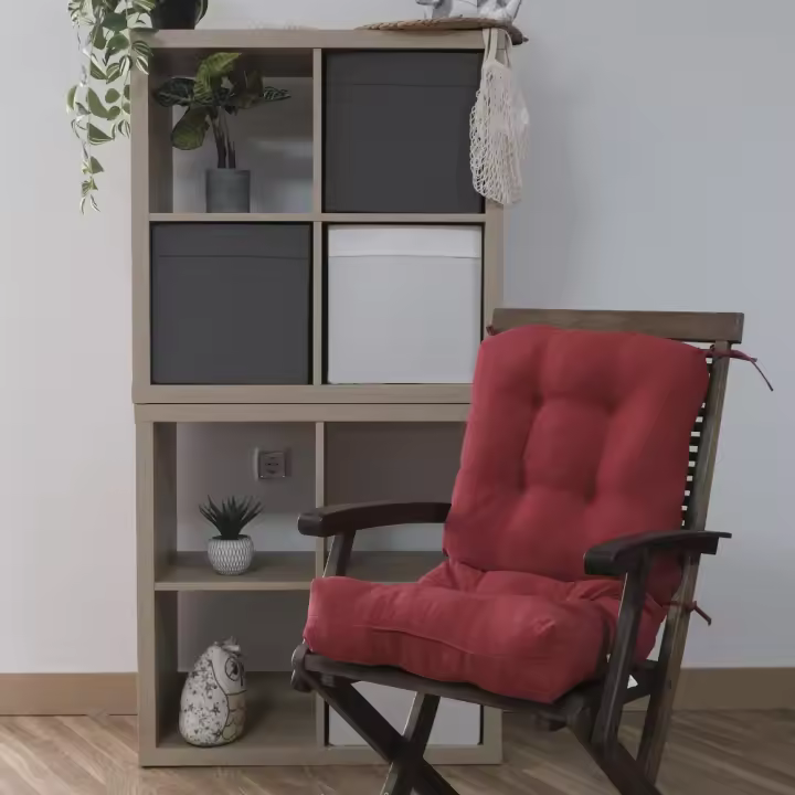 REINO MANSIDI 1 und Cojines 90x45x10cm con Respaldo para Sillas de Terraza Rojo - Cómodos y Llamativos - 1