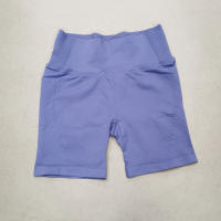 Shorts De Yoga De Cintura Alta Con Control De Abdomen Leggings De Fitness Con Rayas Resistentes Al Agachamiento Shorts De Entrenamiento Sin Costuras - details 4