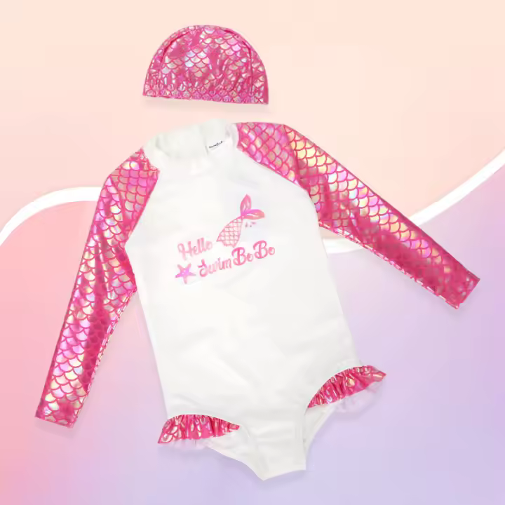 Traje de baño para niñas, lindo nuevo estilo, traje de baño de princesa sirena de ocio, traje de baño de una pieza - 1