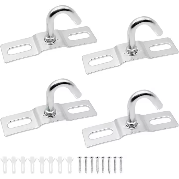 Gancho de techo de acero inoxidable, 4 Uds., ganchos de pared atornillados para hamaca, Yoga, mosquitera, aparejo de barco, Hardware de cubierta marina - 1