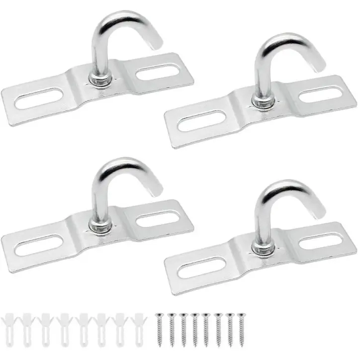 Gancho de techo de acero inoxidable, 4 Uds., ganchos de pared atornillados para hamaca, Yoga, mosquitera, aparejo de barco, Hardware de cubierta marina - 1