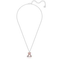 Collar con Collar de Oso de Peluche de Cristal Rosa, collar con dije de Piedra de Trébol de circón transparente - details 1