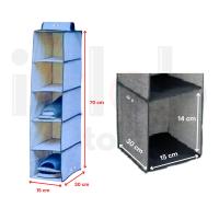Iklob® Store: Organizador Armario Colgante (Gris 5 Niveles 30X15X70 CM), Organizador Zapatos, Organizador Ropa y Organizador de Bolsos - details 2