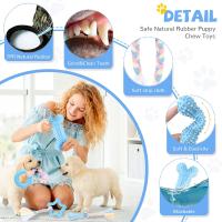 Juguetes Para Morder De Goma Suave Azul Duradero Para Entrenamiento De Dientes Para Chihuahua Y Yorkie Juguetes Interactivos Con Bola Y Hueso Para Mascotas Suministros - details 5