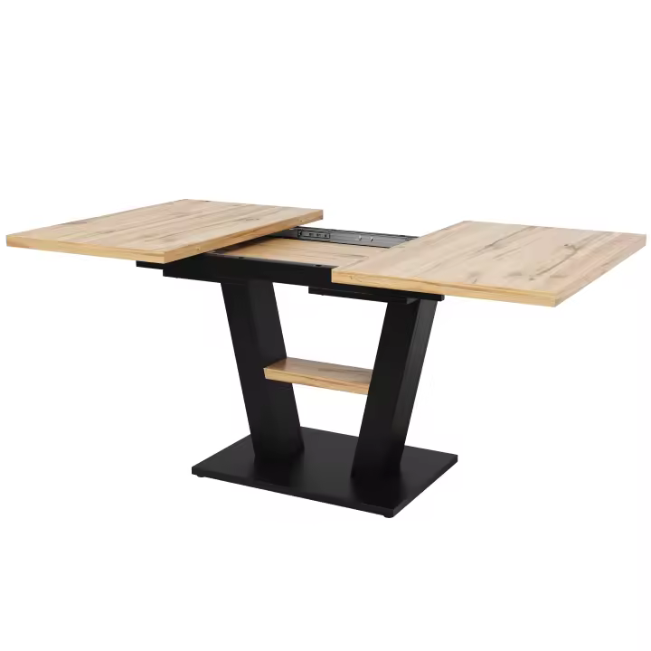 Mesa Retráctil de Restaurante 118-157x70x75cm - Madera Natural, Extensión con Insertos Internos, para Cocina y Sala, Acona 4-8 Personas, Diseño Funcional y Estilo Rústico - 1