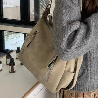 Bolso De Hombro Retro Para Mujer Con Correas De Cuero Frosted Gran Capacidad Bolsa Cruzada Para Comunicación Estilo Invierno - details 13