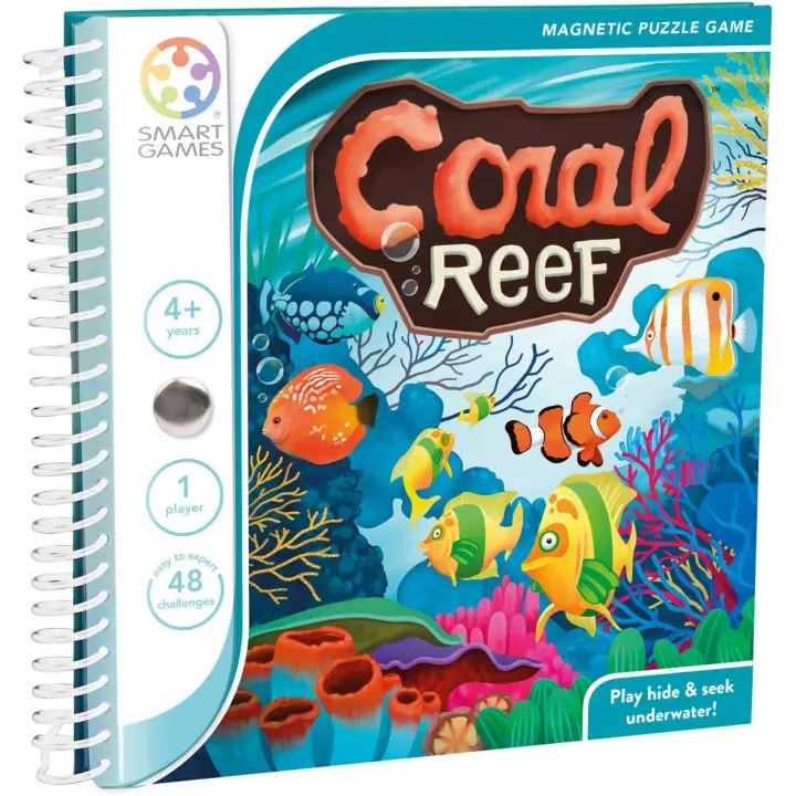 SmartGames Coral Reef - Juego de Mesa 4 a 99 años - Rompecabezas Niños 4 Años, Magnetico, Juegos Educativos, 1 Jugador, 48 Retos - 1
