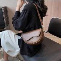 Bolso De Hombro Pequeño Vintage Para Mujer En Color Sólido Con Correa Ancha Y Estilo Sillín De Cuero PU Moda - details 3