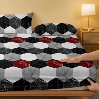 Sábana Estilo Marfil Con Patrón Geométrico Y Acabado Fresado Para Cama Incluye Fundas De Almohada (no Incluidas) Material 100% Poliéster - details 3