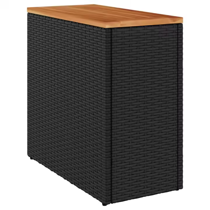 Mesa Auxiliar Jardín tapa Madera trinquete PE Negro 58x27,5x55 cm - 1
