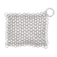 Limpieza Mágica De Hierro Fundido Con Cadena De Anillo Pequeño Limpia Arrugas Resistente Al Rust Never Rust Cepillo De Limpieza De Acero Inoxidable 4-8 Pulgadas - details 4