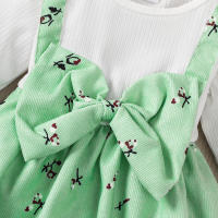 2PCS Vestido De Princesa Para Bebé Girla 0-2 Años Con Manga Larga Estampado De Flores Gran Lazo Vestido De Moda Para Bebé Niña Otoño - details 9