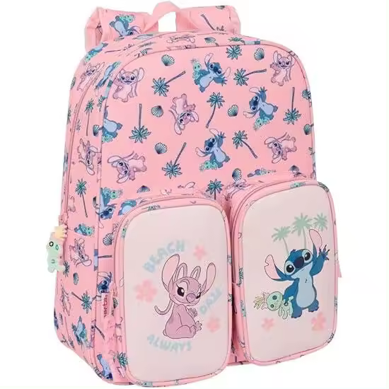 Mochila Infantil Bolsillos Adapt.Carro Stitch Beach 26X11X34Cm - 1