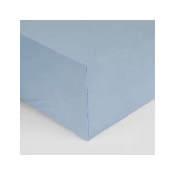 Sábana bajera de 180 Hilos, Color Azul Cielo, 100% Algodón Percal, Don Algodón - 1