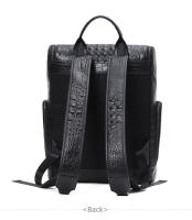 Mochila De Cuero Auténtico Crocodilo Para Laptop De 15.6 Pulgadas Hombres Viaje Impermeable Grande Para Adolescentes Escuela Bolsa De Viaje Preppy Style - details 14
