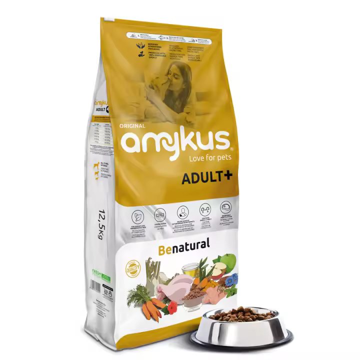 Amykus Original Adult Plus + Pienso para Perros Adultos monoproteico con un 93% de proteína de Carne - 1