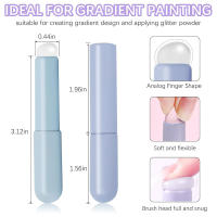 2pcs Pinceles De Uñas De Silicona Cabeza Plana Y Afilada Brochas De Maquillaje Reutilizables Para Arte De Uñas Y Gradient Ombre - details 1