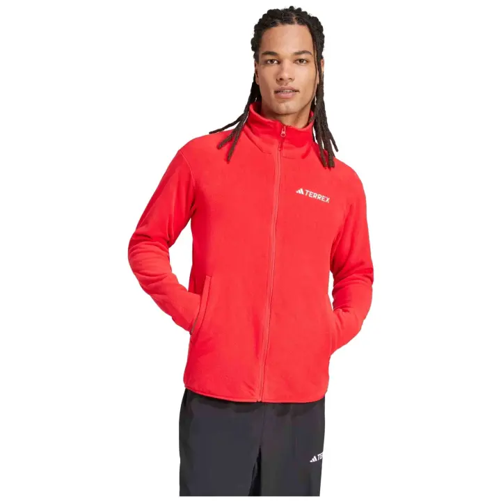 Chaqueta Adidas modelo Forro polar adidas Multi Essentials Fleece Full Zip rojo intenso para Hombre en color Rojo - 1
