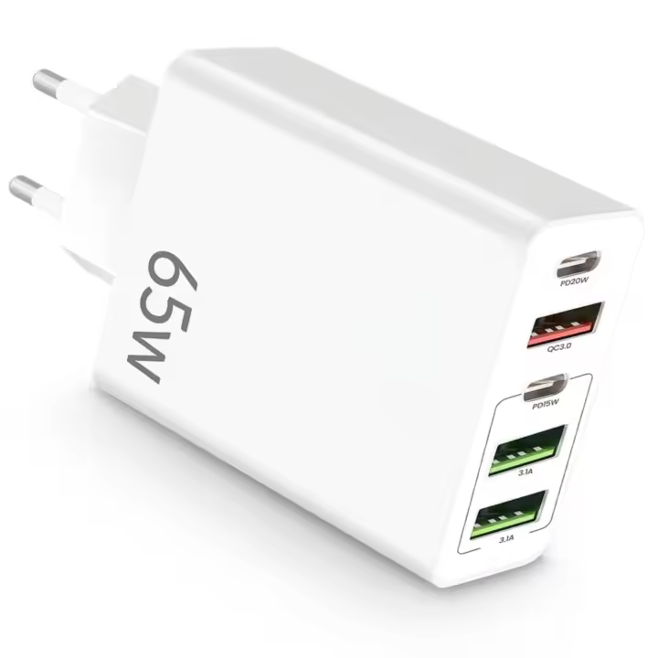 Cargador USB C Carga Rápida Marca NFMAXONE- Cargador USB Múltiple 5 Puertos - Enchufe Multiple USB C 65 W – Adaptador USB C Compatible con Samsung, iPad, iPhone, Huawei, Google, Carga Rapida.65W - 1