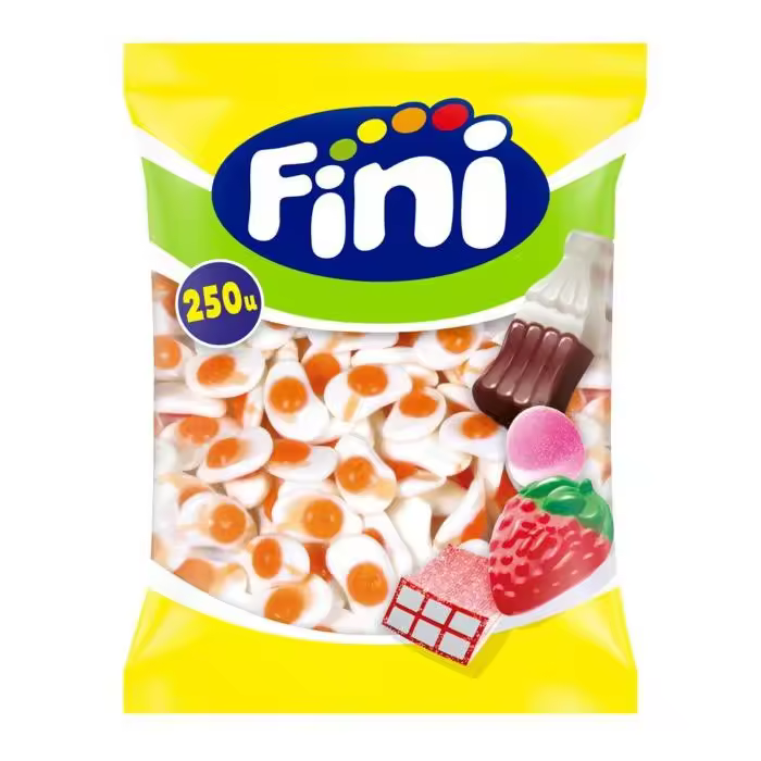 FINI HUEVOS FRITOS bolsa 250u gominolas de calidad y sabor Fini  aproxi 1.67kg MUY RECOMENDADOS - 1
