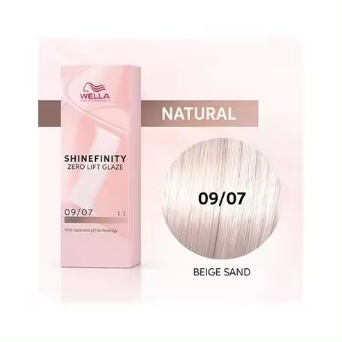 Coloracion Semipermanente Shinefinity Zero Lifth Glaze 09/07 Natural Beige Sand 60 ml. Wella - 1